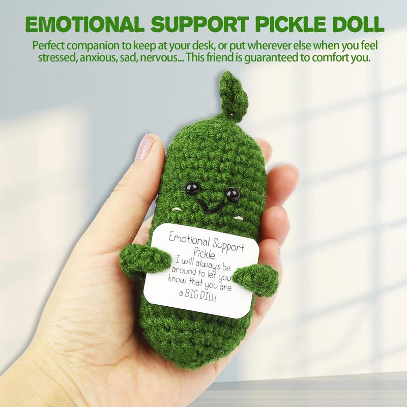 3 Pcs Crocheted Potato cucumber Doll Crochet Vegetable Handcrafted with Greeting Positive Life Knitting Stress Relief Card Emotional Support