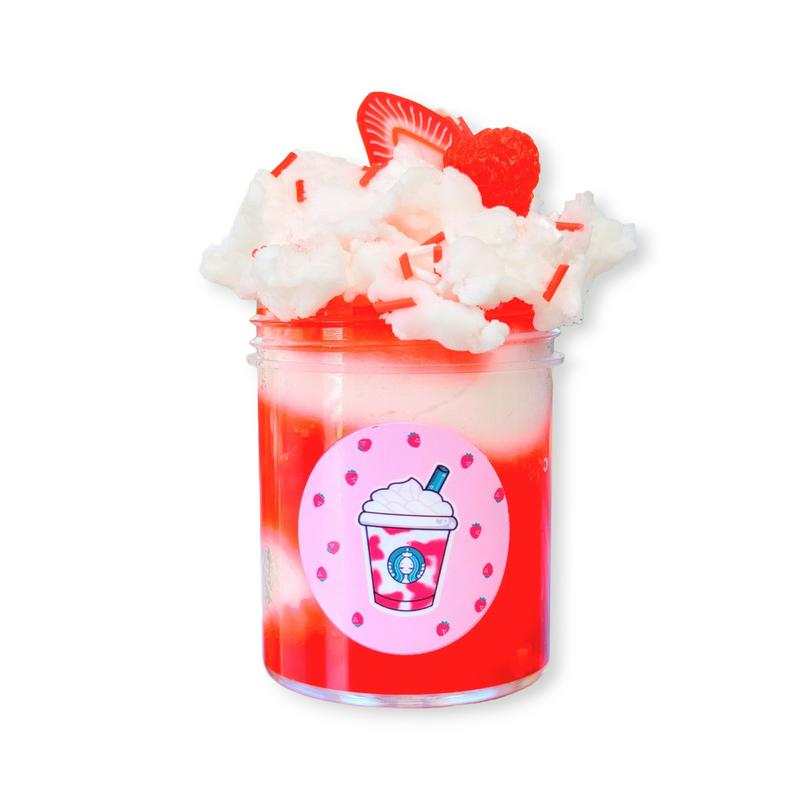 Strawberry & Cream Frappe Handmade Hybrid Slime