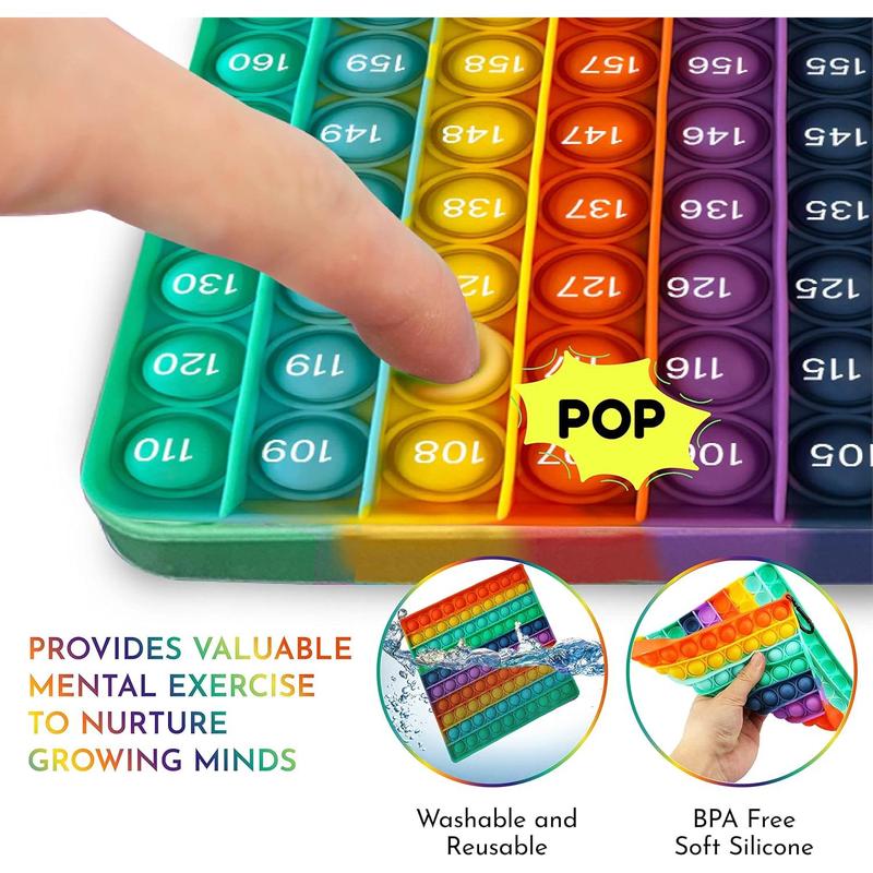 Multiplication Game Table Math Game Table Rainbow Sensory Toy Flash Cards Stress Relief for Boys Girls Learning Toys