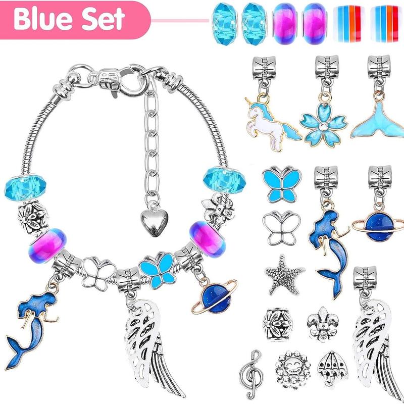 Bracelet Making Kit, 112pcs DIY Charm Bracelet Making Kit Including Jewelry Beads, Snake Chains, DIY Making Material, Toys for Mummy Fun Time, Christmas Gift