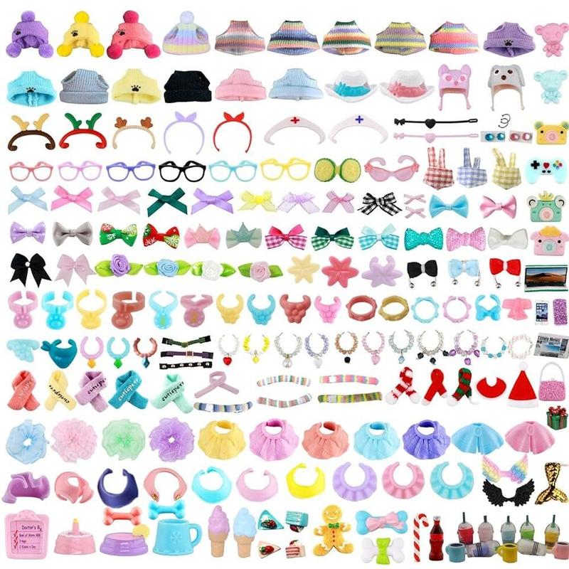 Diylpshome Accessories for lps Pets, (Random 25 pc) Hat Scarf Jacket Dress Bow Skirt Clothes Collar Foof and Drink Toy Accessories fit lps Cats and Dogs Fox Dragon Rabbit Pet Figure