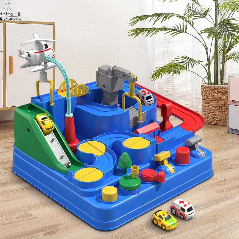 1 Set Track Adventure Car Toy, Race Track Novelty Toy With 3 Random Mini Car, Educational City Rescue Game Toy For Birthday Gift