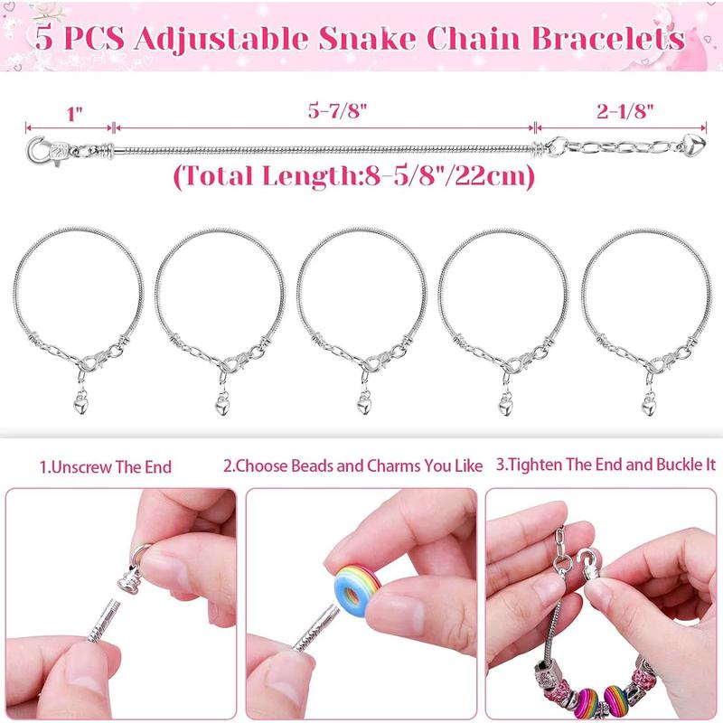 85 Pcs Charm Bracelet Making Kit, DIY Charm Bracelets Beads for Adults and Beginner Jewelry Making Kit