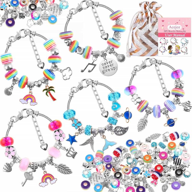 85 Pcs Charm Bracelet Making Kit, DIY Charm Bracelets Beads for Adults and Beginner Jewelry Making Kit