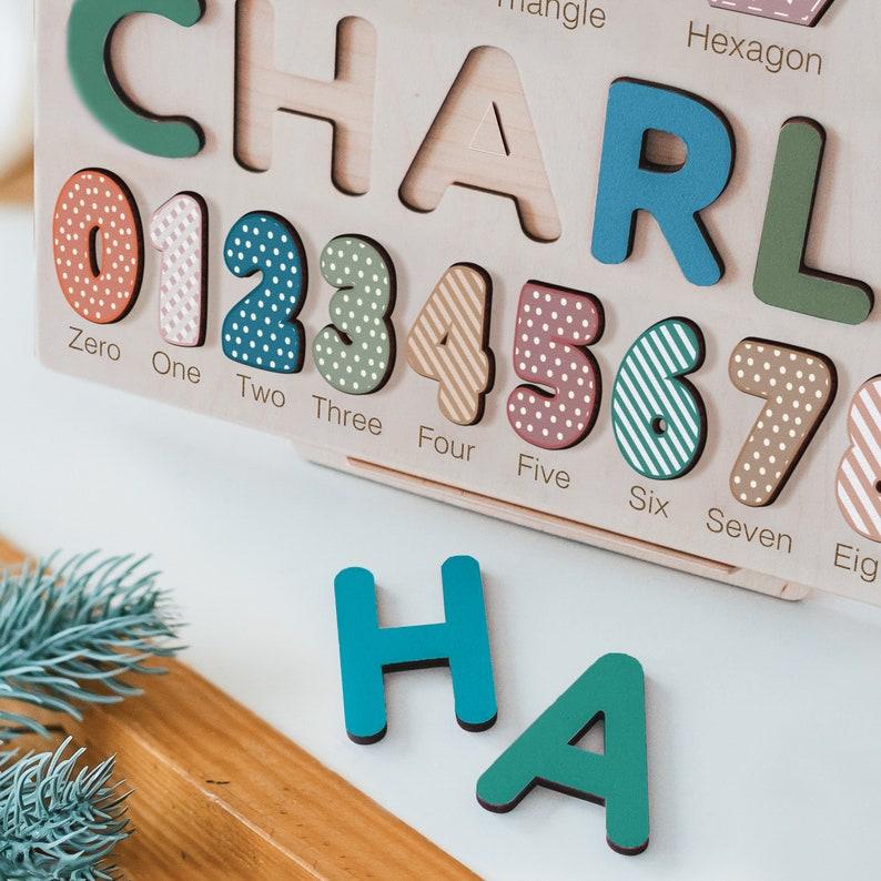 Wooden Busy Board Puzzle Plaque | Personalized Name Puzzle Plaque | Baby Girl Gift | Decor | Wooden