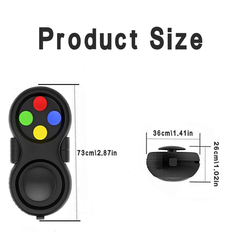 Fidget Toy Game,Rubberized classicalController Fidget concentration Toy with 8-Fidget Functions andLanyard -Excellent for Relieving Stress and Anxiety