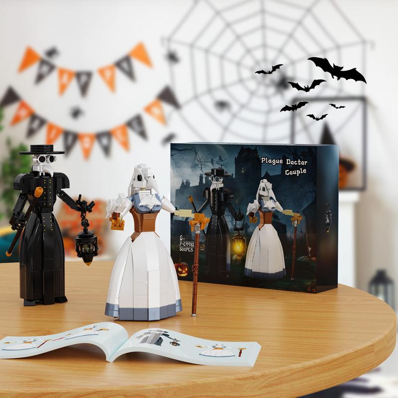 2024 Newest Plague Doctor Couple Figure Building Blocks Set, Perfect Halloween Toys and Gifts for Fans and Kids, Black Friday Deals (500 pcs)