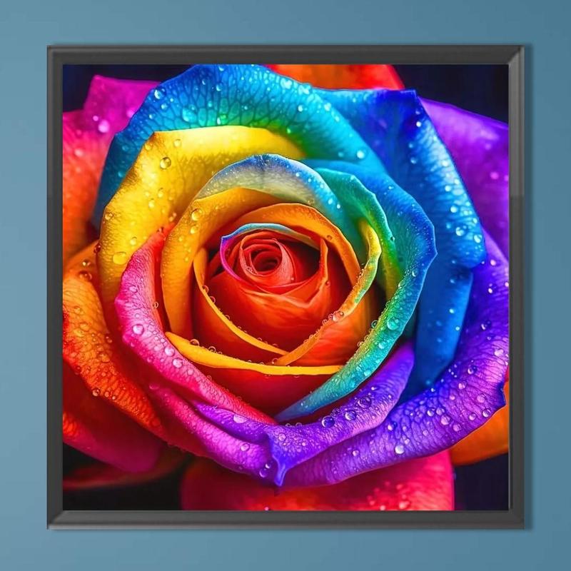 Colorful Rose Pattern DIY Diamond Art Painting Picture Without Frame, DIY 5D Diamond Painting Kit, Diamond Painting Art Craft For Home Wall Decor