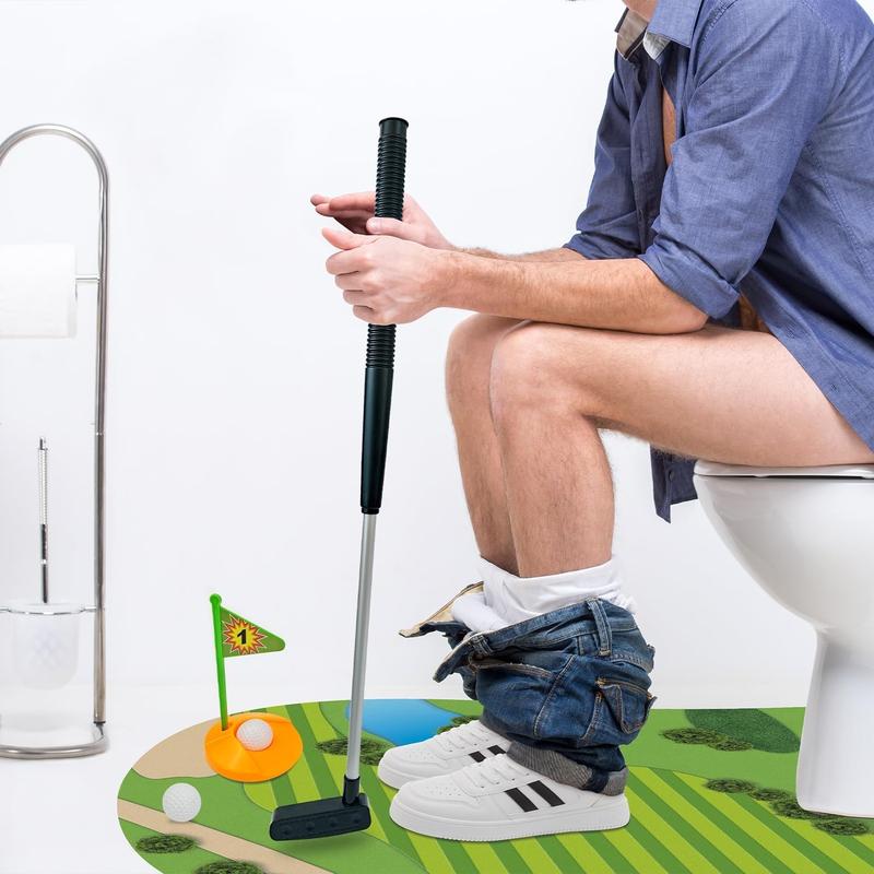 Toilet Golf Game - Funny White Elephant Gifts Exchange for Adults - Christmas Secret Santa Gifts, Bathroom Mini Golf Gag Gifts Ideas for Dad, Husband, Boyfriend, Men, Golfer