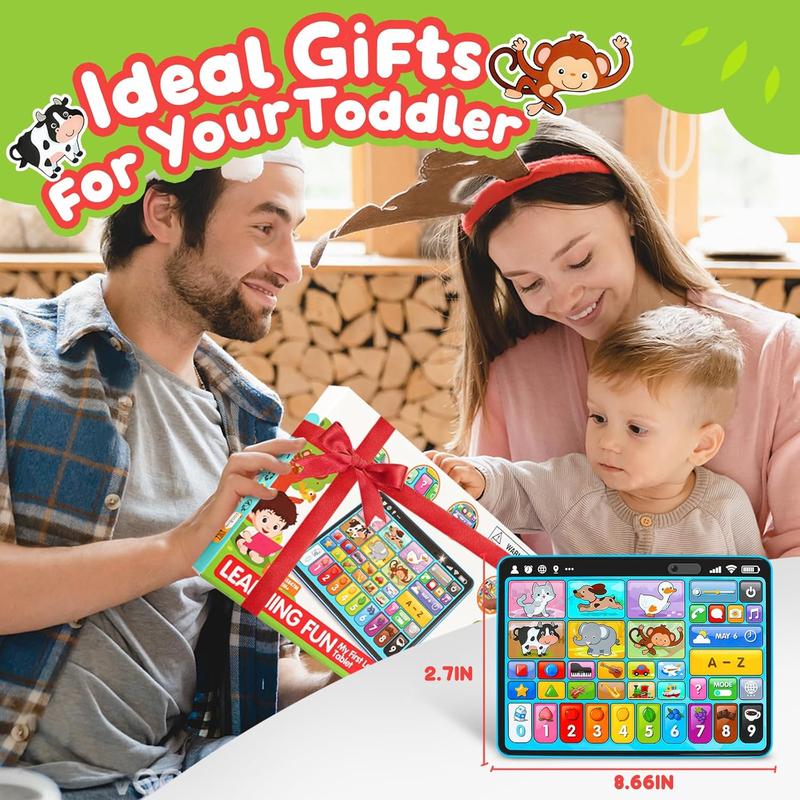 Learning Tablet for Toddlers 1-3 Trilingual Learning Toys with Music  Sound, Montessori Speech Therapy Toys for 1 Year Old Boy Girl Musical Baby Toys 12-18 Months STEM Toddler Toys Age 1-2 2-3 Gifts