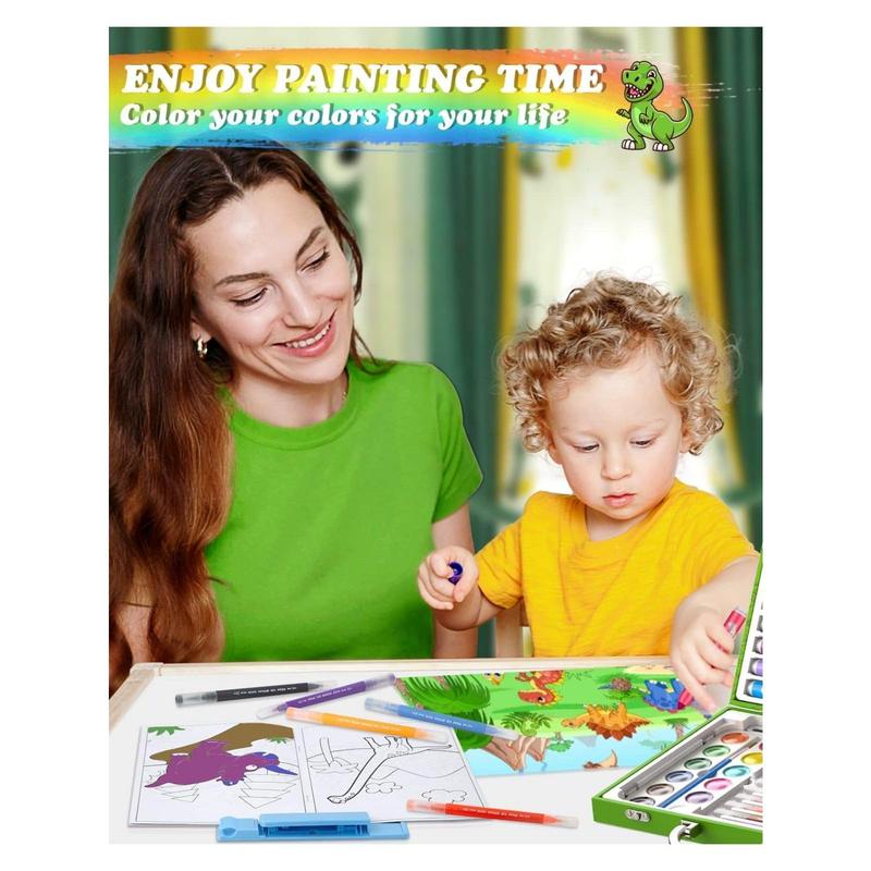 Dinosaur Art Box-Dinosaur art kits are included in this portable, high-quality box. The nice and fun cover attracts kids and inspires them to get their hands dirty. Every child is a little artist!