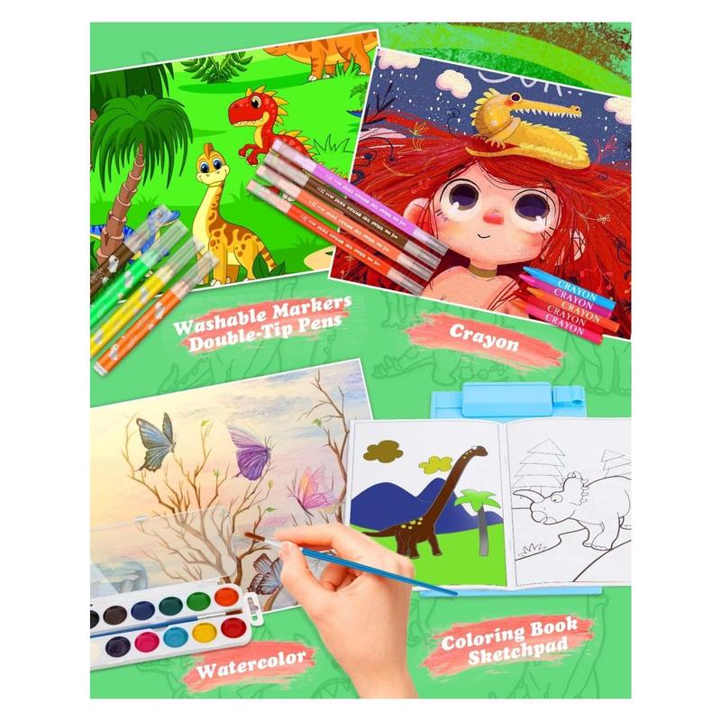 Dinosaur Art Box-Dinosaur art kits are included in this portable, high-quality box. The nice and fun cover attracts kids and inspires them to get their hands dirty. Every child is a little artist!