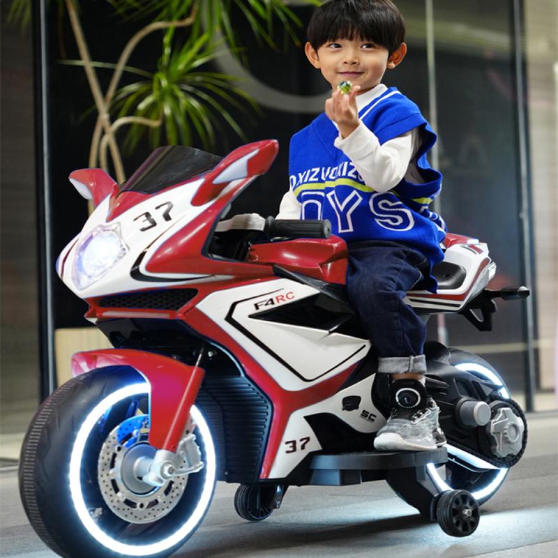 Electric motorcycle  12 V Kids toys motorcycle Kids electric car electric ride on toys  for  3 4 5 6 years Boys Girls with Training  Wheels Lighting  wheels