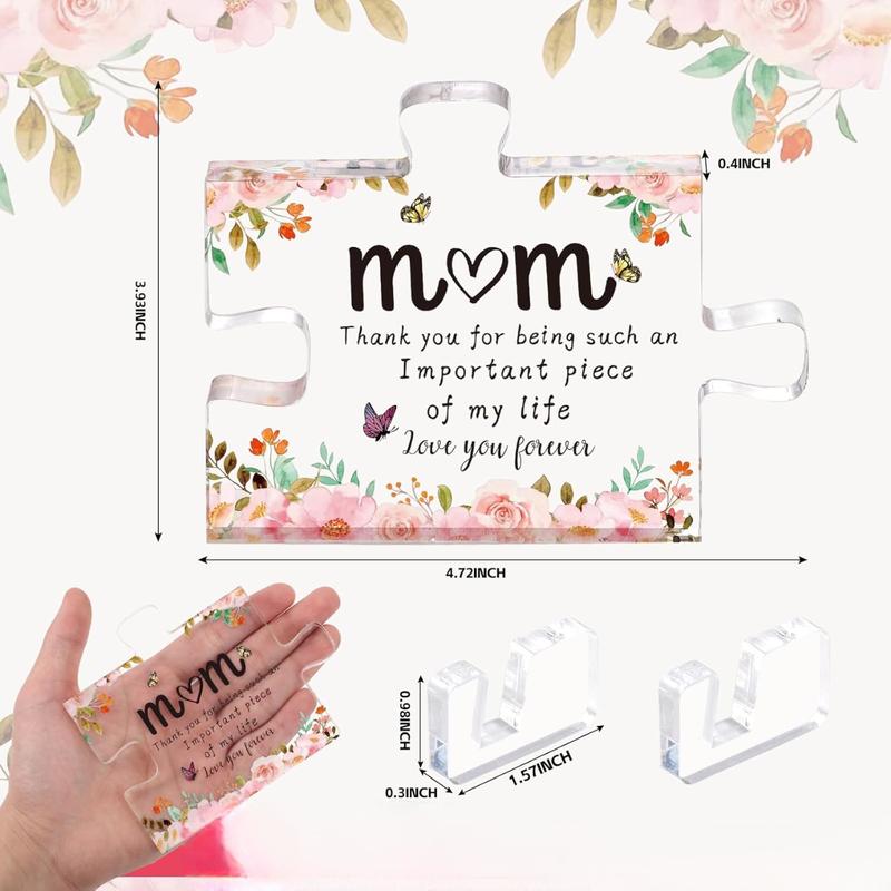 Engraved Acrylic Block Puzzle Piece - Ideal Thanksgiving Birthday Gift for Mom - 4.72x3.93IN - Snack, Dessert