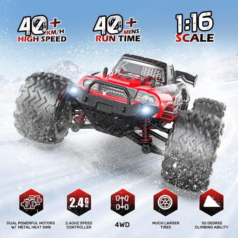 DEERC 9500E 1:16 Scale All Terrain RC Car, 4x4 High Speed Electric Vehicle, 2.4Ghz Off-Road Remote Control Truck with 2 Batteries, 35+ KMH Monster Truck power wheels