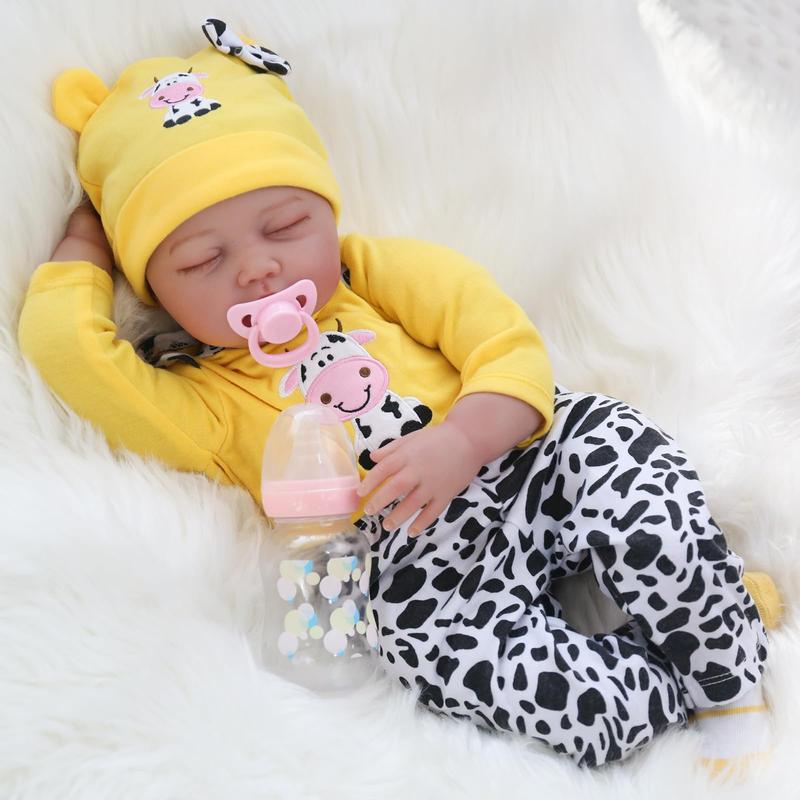 Wooroy Reborn Doll - Birthday Gift, Girl Gift, Kids Gift, Christmas Gift, Big Sister Gift, 22 Inch Realistic Newborn Baby Dolls Real Life Baby Dolls with Cloth Body, Perfect Gifts Toys for Collection & Kids Age 3+