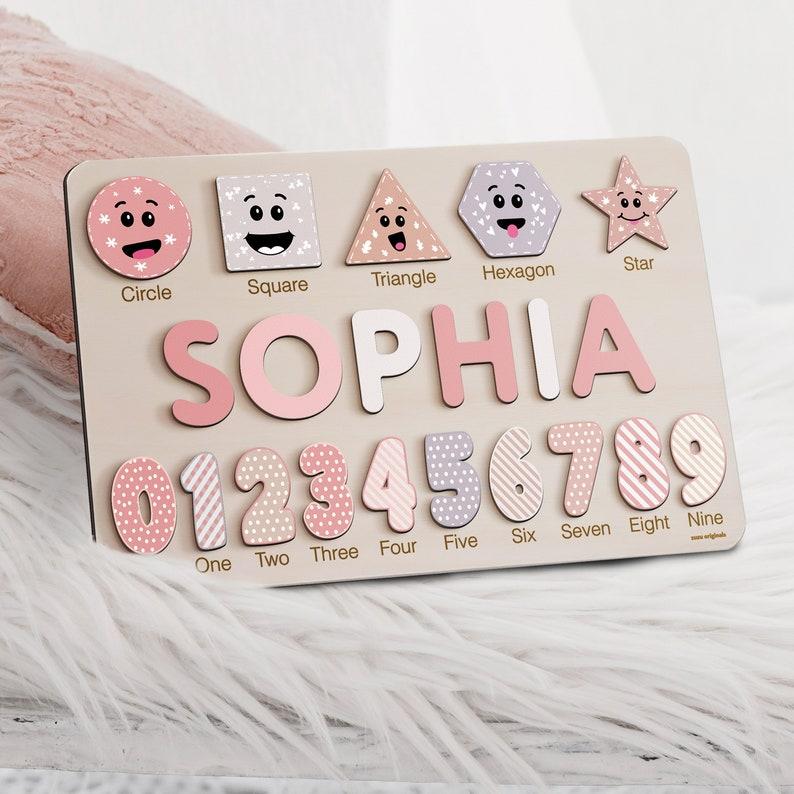 Wooden Busy Board Puzzle Plaque | Personalized Name Puzzle Plaque | Baby Girl Gift | Decor | Wooden