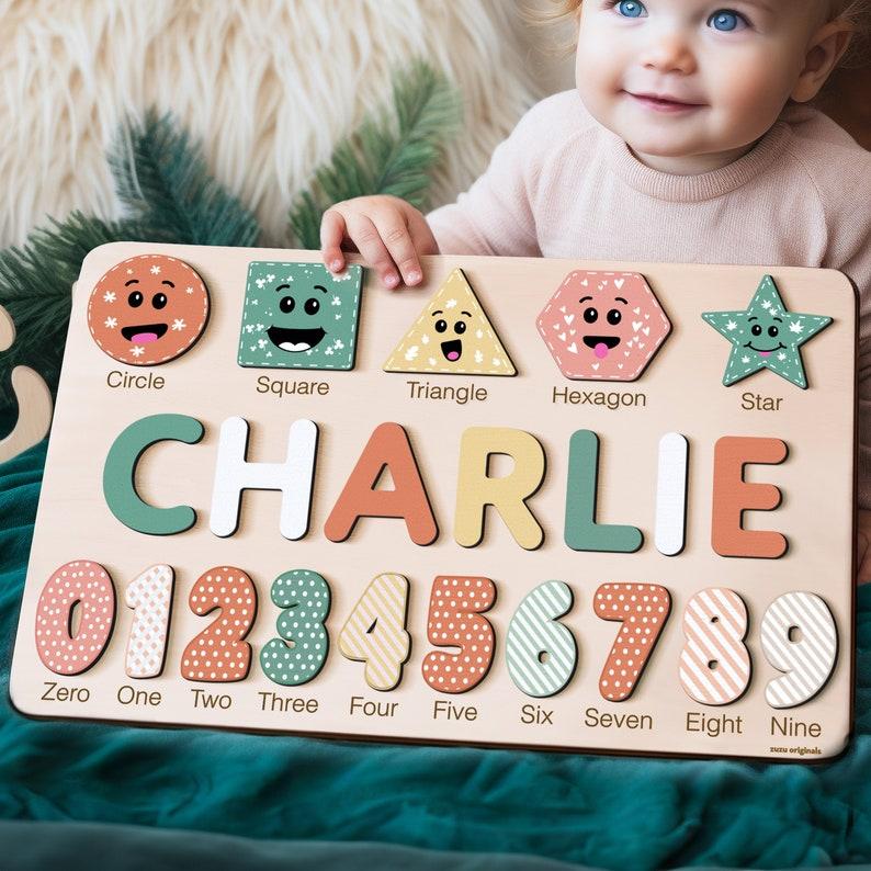 Wooden Busy Board Puzzle Plaque | Personalized Name Puzzle Plaque | Baby Girl Gift | Decor | Wooden