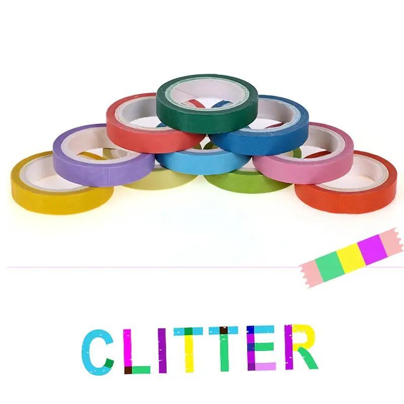 Colored Washi Tape Set (10pcs), Decorative Sticker For Gift Box Wrapping, Journaling & Scrapbook