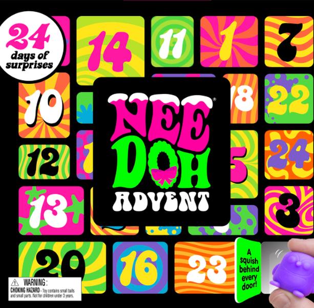 [SANTA’S OFFER] 2024 Schylling NeeDoh Squishmas Advent Calendar - 24 Mini Squeeze Stress Toys - Fun Christmas Countdown for All Ages