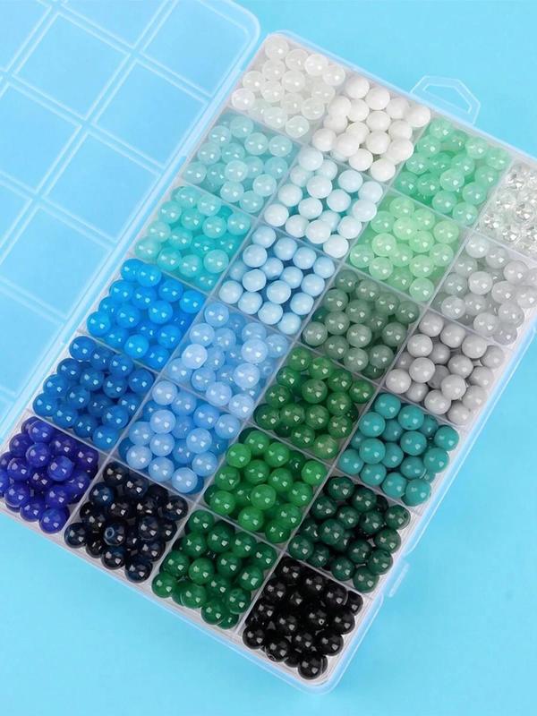 8mm Beads Making Kit, Including Beads, Elastic Thread, Lobster Clasps, Jump Rings, DIY Jewelry Making Supplies for Bracelet & Necklace Making