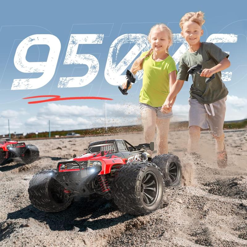 DEERC 9500E 1:16 Scale All Terrain RC Car, 4x4 High Speed Electric Vehicle, 2.4Ghz Off-Road Remote Control Truck with 2 Batteries, 35+ KMH Monster Truck power wheels