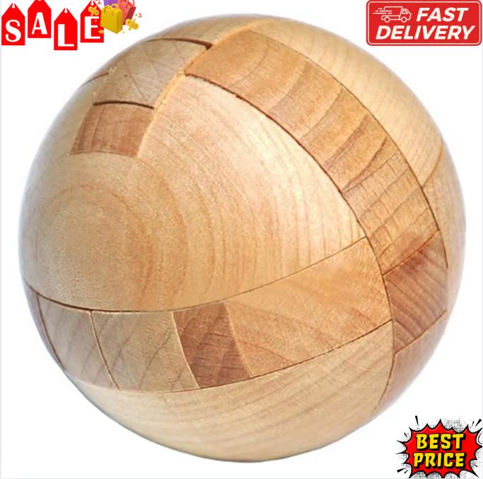 KINGOU Wooden Puzzle Magic Ball Brain Teasers Toy Intelligence Game Sphere Puzzles for Adults Kids