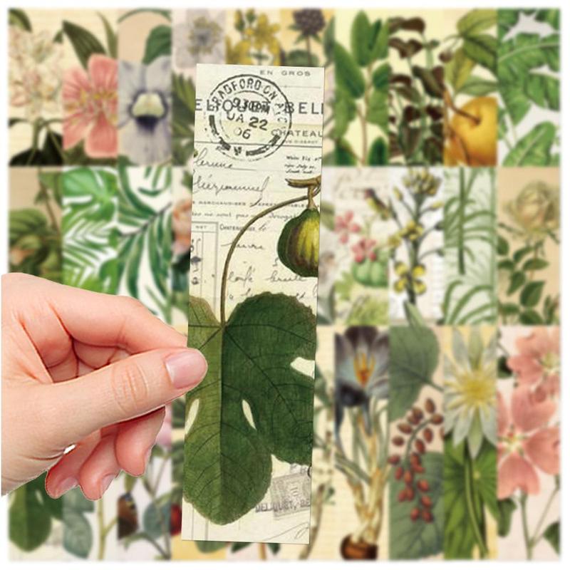 Vintage Flower Pattern Bookmarks, 30pcs set Scrapbooking & Journal Making Material Paper, DIY Decorative Paper for Greeting Card