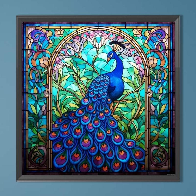 Peafowl Pattern DIY 5D Diamonds Arts Painting Kit without Frame, DIY Decorative Art Picture for Beginners, Wall Art Decor for Home Living Room Bedroom