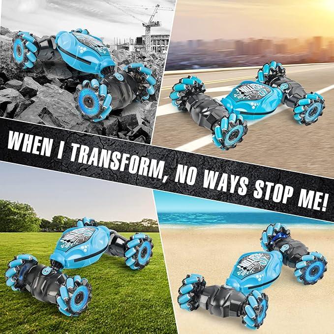 Rechargable RC Stunt Car with Light & Music for Boys and Adults - 360° Flips