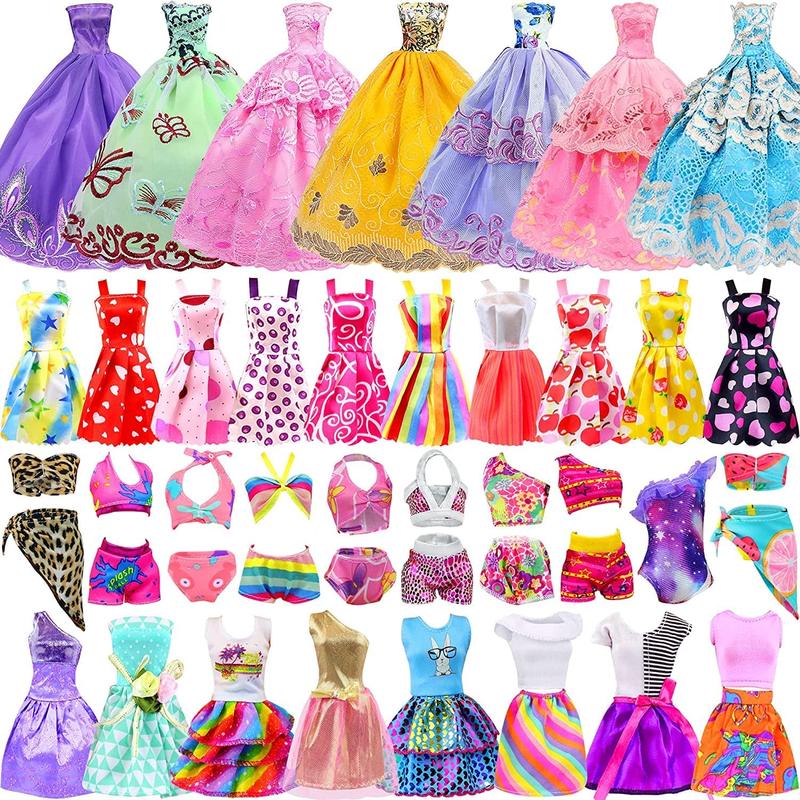 11.5 Inch Girl Doll Closet Wardrobe with Clothes and Accessories Set 101 Pcs Including Wardrobe Suitcase Clothes Dresses Swimsuits Shoes Hangers Necklace Bags and Other Stuff