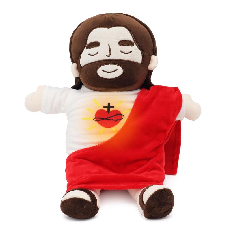 Calming Sleep Breathing Jesus Plush Toy-Sacred Heart of Jesus perfect Christmas gifts for kid adult electric music doll