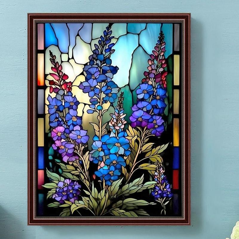 Flower Pattern Diamond Art Colorful Painting Kit Without Frame, DIY 5D Painting Kit, Wall Art Decor For Home Living Room Bedroom