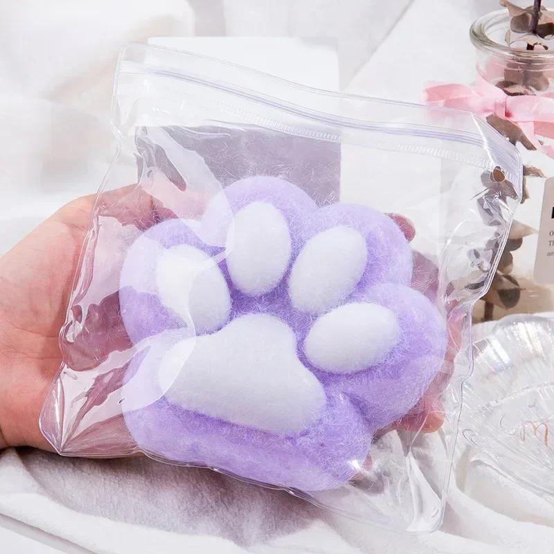 Funny Gift Squeeze Toy Squeeze Cat Paw Toys Mini Kawaii Plush Cat Paw Silicone Small Cats Paw Cute Pink Cat Foot Household Goods