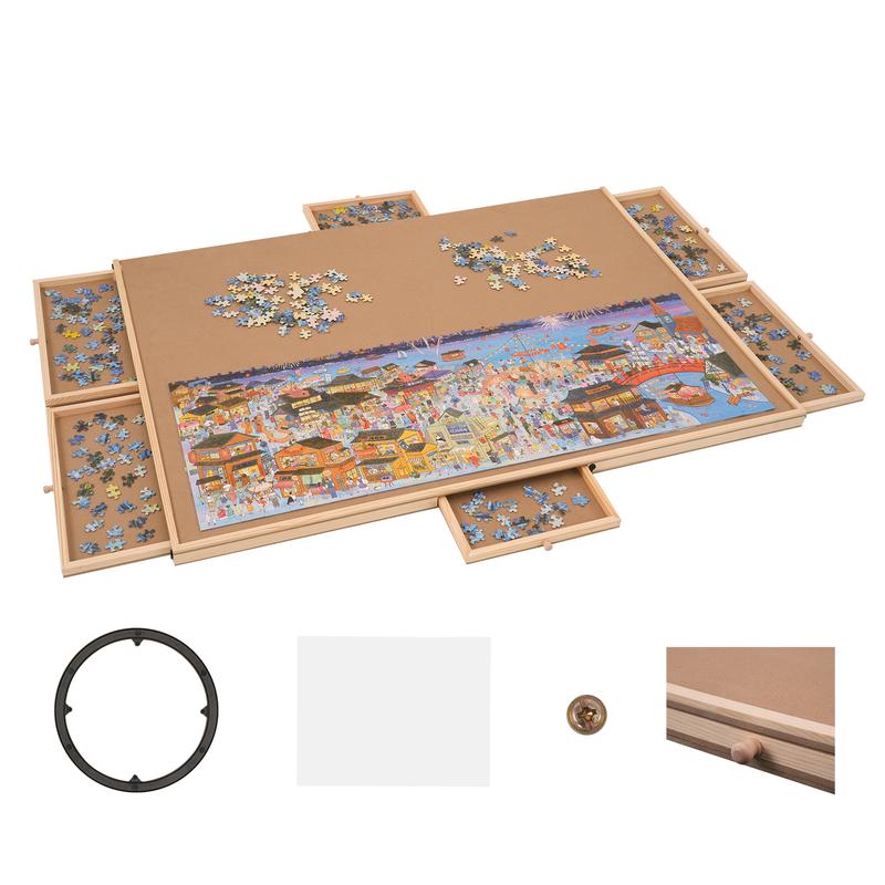 VEVOR 2000 Piece Puzzle Board with 6 Drawers and Cover, 40.2