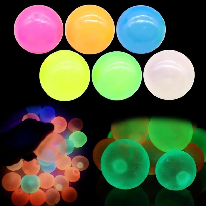 Luminous Elastic Ball Decompression Toy Capable of Sticking To Wall