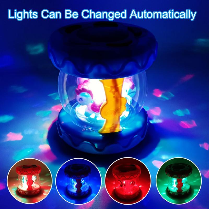 Light Up Musical Drum Toys for Boys Girls, 360 Degree Rotating Toy, Birthday Christmas Gifts