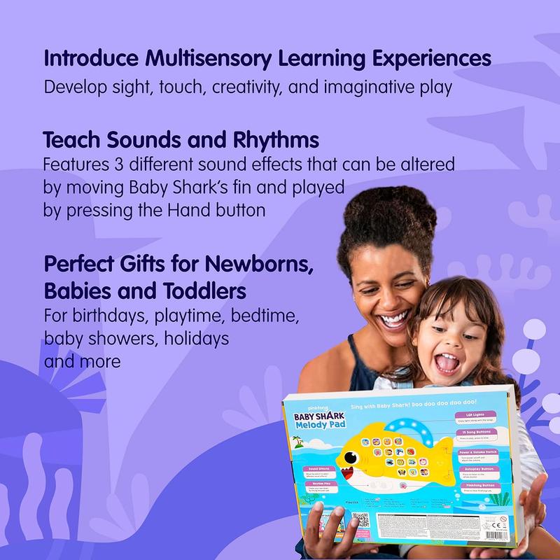 Baby Shark Melody Pad with Lyrics Booklet, Baby Shark Toys, Interactive Learning Toys For Toddlers, Learning & Education Toys, Baby Shark Gifts For Kids