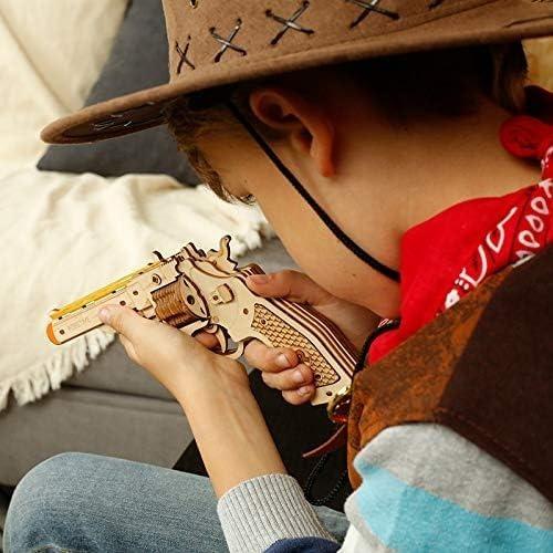 Rolife 3D Wooden Puzzle, DIY Revolver Blaster Model Toys Jigsaw Brain Teaser Gift for Kids, Teens and Adults by Green LF Birthday Gifts Christmas Gifts Halloween Gifts