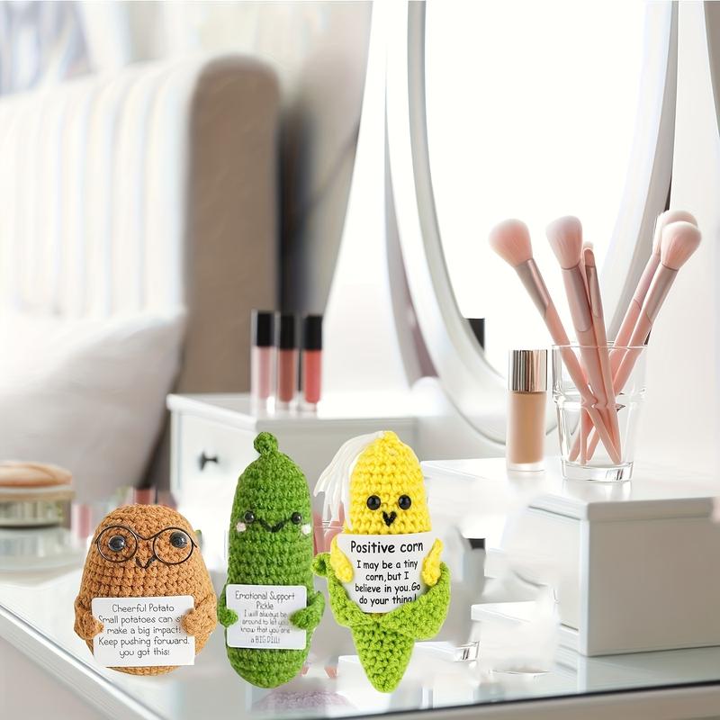 Festive Crochet Emotional Support Fruits: 5 Playful Handmade Fruits with Positive Affirmations