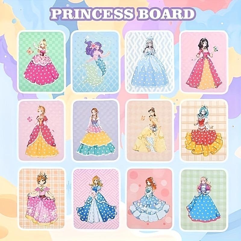 Fantasy Princess DIY Craft Kit with 12 Sticker Boards - Educational Dress-Up Puzzle Toy for Kids,Sensory Nanotopia Scissor Skills Set, Perfect Birthday & Christmas Gift