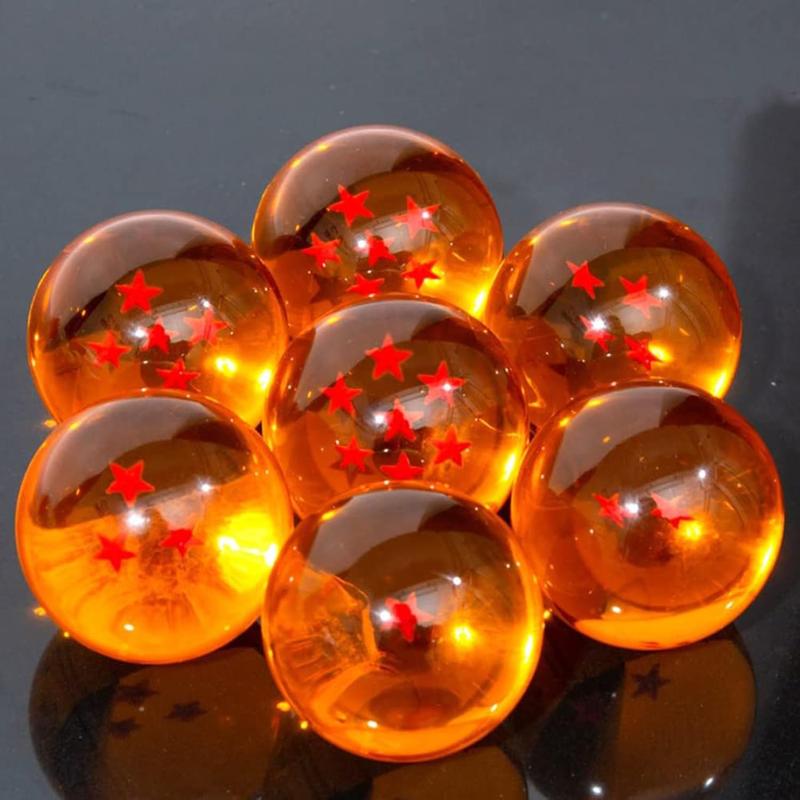 New collection of medium-sized crystal resin star ball Dragon Ball-Animation collection new gift box set of 7 pieces (diameter 1.7 inches diameter 43mm)