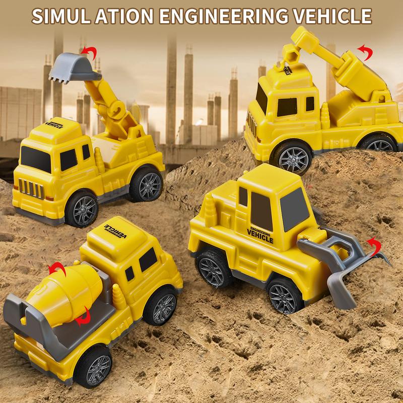 5-in-1 Container Truck Toy, includes four different types of mini cars inside, featuring realistic details and high-quality design