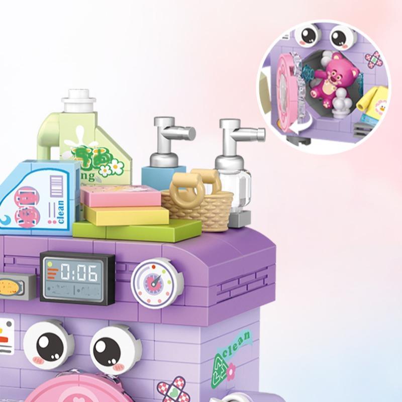 Miniature Washing Machine Building Blocks, Children's Building Toy With Small Accessories, Educational Assembly Model For Children's Gifts