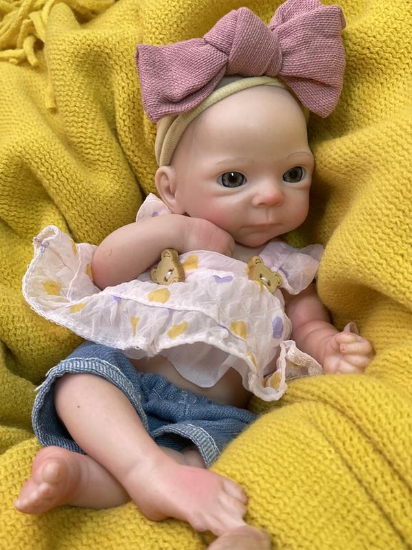 28CM Adorable Silicone Girl Bebe Reborn Dolls Handmade Painted Full Body Soft Silicone Reborn Doll Toys For Bebe's Birthday Christmas New Year Gifts Reborn Corpo De Silicone Inteiro