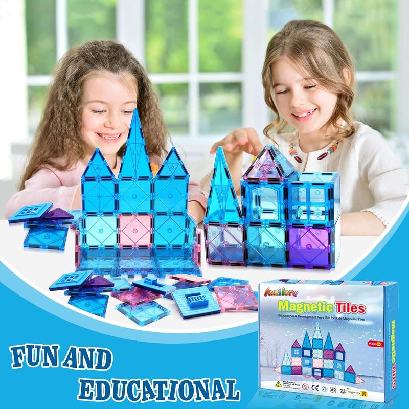 Magnetic Tiles 3D Kids Toys for Girl Age 4-7 Educational Magnetic Building Blocks Girl Toys Age 6-8 Princess Castle Pretend Play Toys 32 PCS