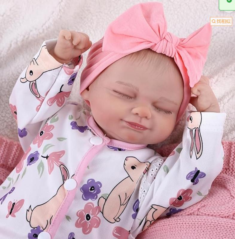 BABESIDE Lifelike Reborn Baby Dolls - 17-Inch Soft Baby Feeling Realistic-Newborn Baby Dolls Sweet Smile Sleeping Real Life Baby Dolls Girl with Gift Box for Kids Age 3 +