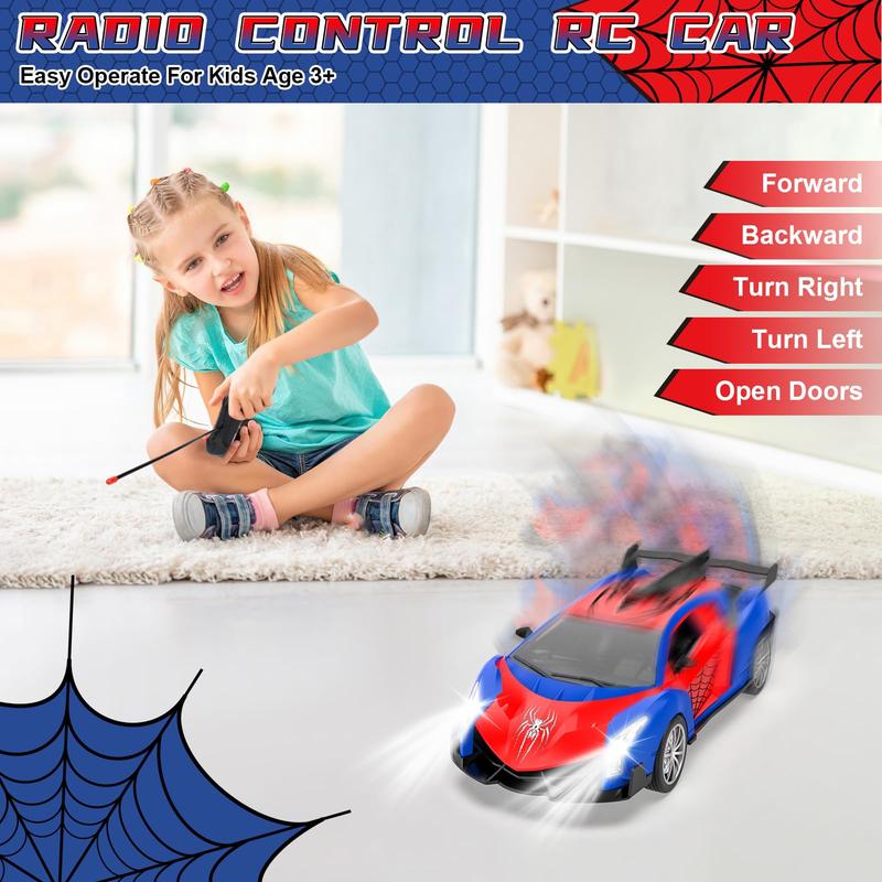 Remote Control Car for Kids, Fast RC Cars for Children with Lights, Electric Vehicle Toy Car Hobby Racing Car Toys for Boy Age 3-5, Gift for 3 4 5 6 7 8 9 Year Old Boys Girls