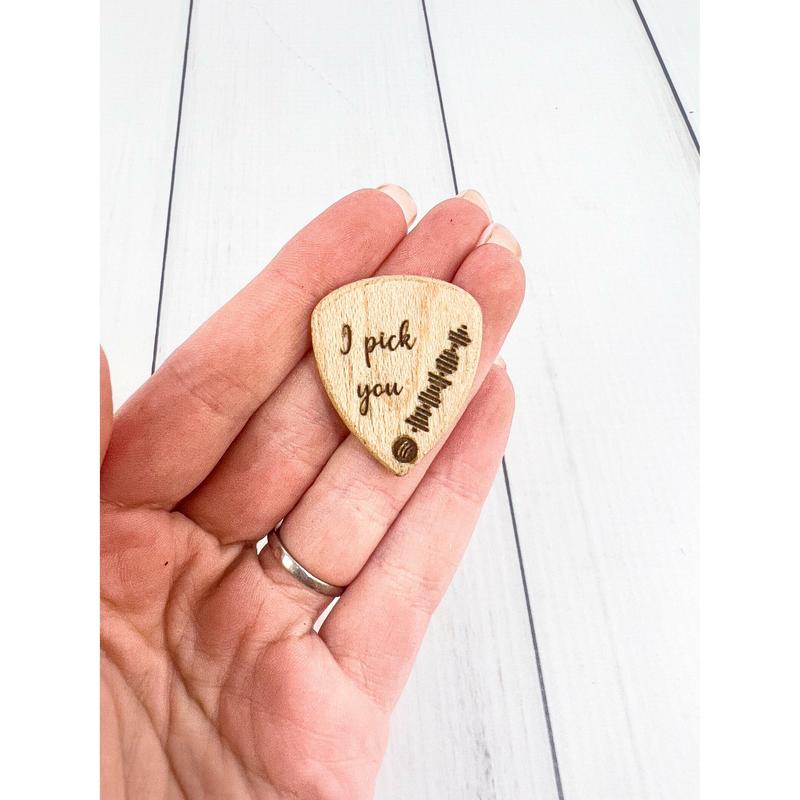 Custom Engraved Wood Guitar Pick