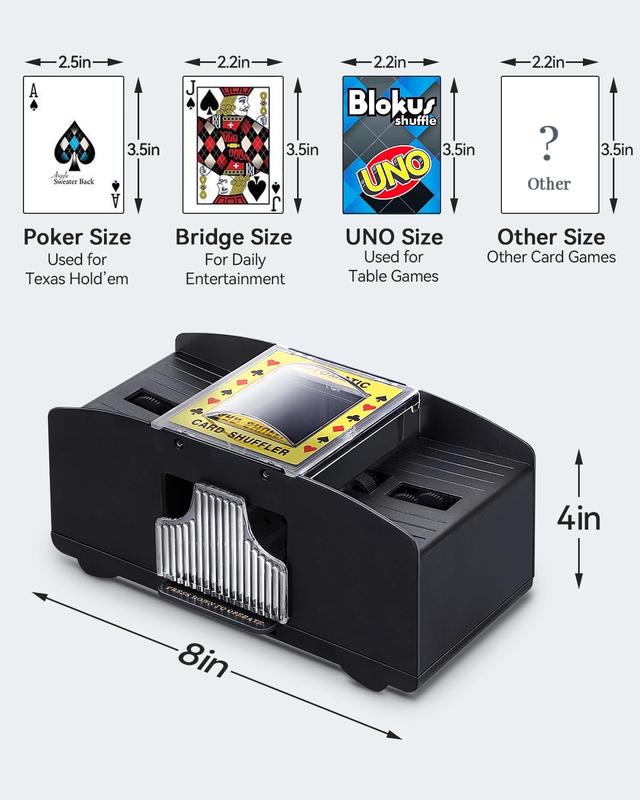 ARTISHION Automatic Card Shuffler, Poker Shuffler Machine, Casino Card Electric Shuffler, Lower Noise Playing Card Shuffler for UNO, Phase 10, Poker,Skip Bo Card Games